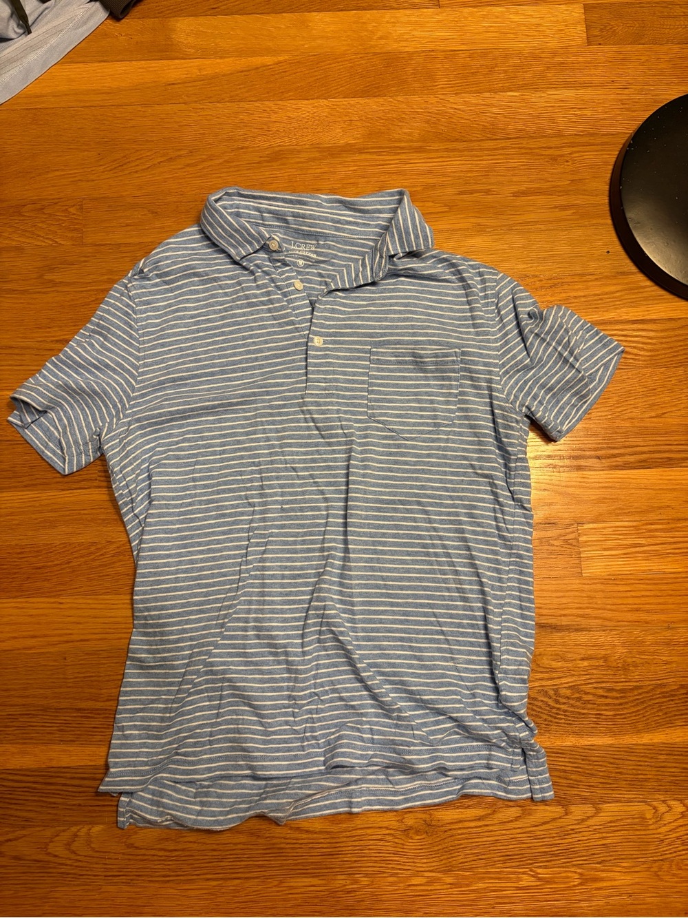 J. Crew Men's Blue & White Striped Polo